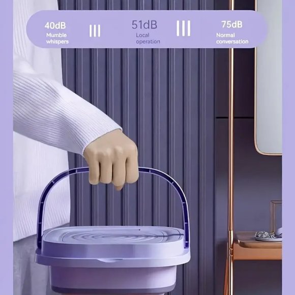 Mini Portable Washing Machine, Suitable Camping, RV, Travel, 8L Folding Washing - Picture 7 of 10